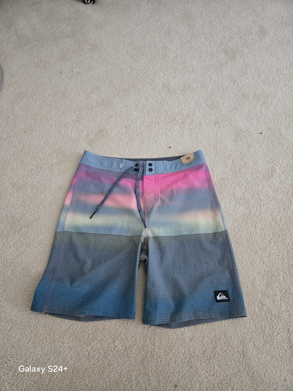 Quiksilver Gradient Stripe Boardshorts - Pink Blue